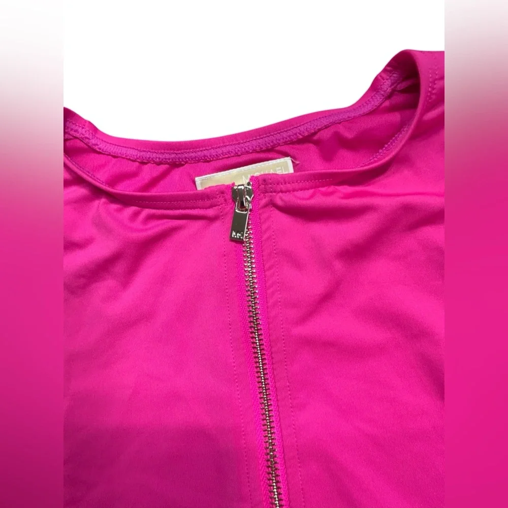 MICHAEL MICHAEL KORS Long Sleeve Zip Front One Piece rashguard surf swimsuit NWT - Picture 4 of 11